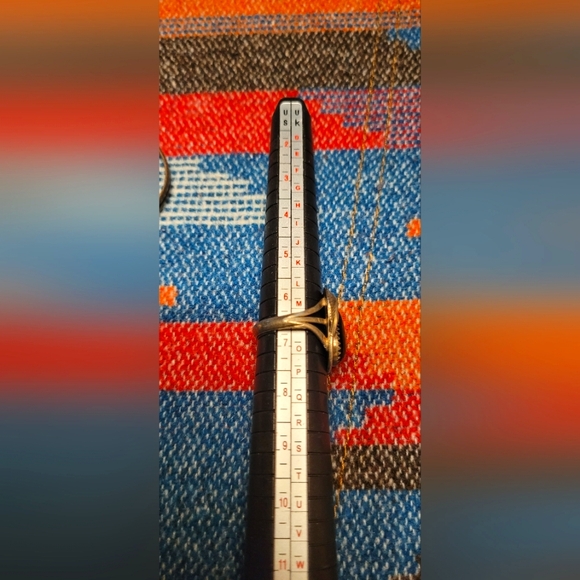 Native American Vintage Silver Black Onyx Necklace Watchband Bracelet Ring Set - Picture 13 of 15